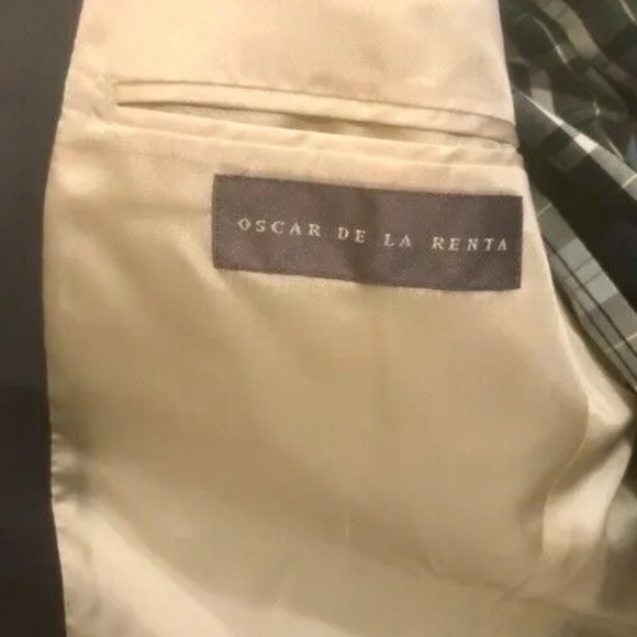 Oscar De La Renta 100% Silk 40R Blue Sports Jacket Regular Fit Floor model New! - Picture 4 of 8